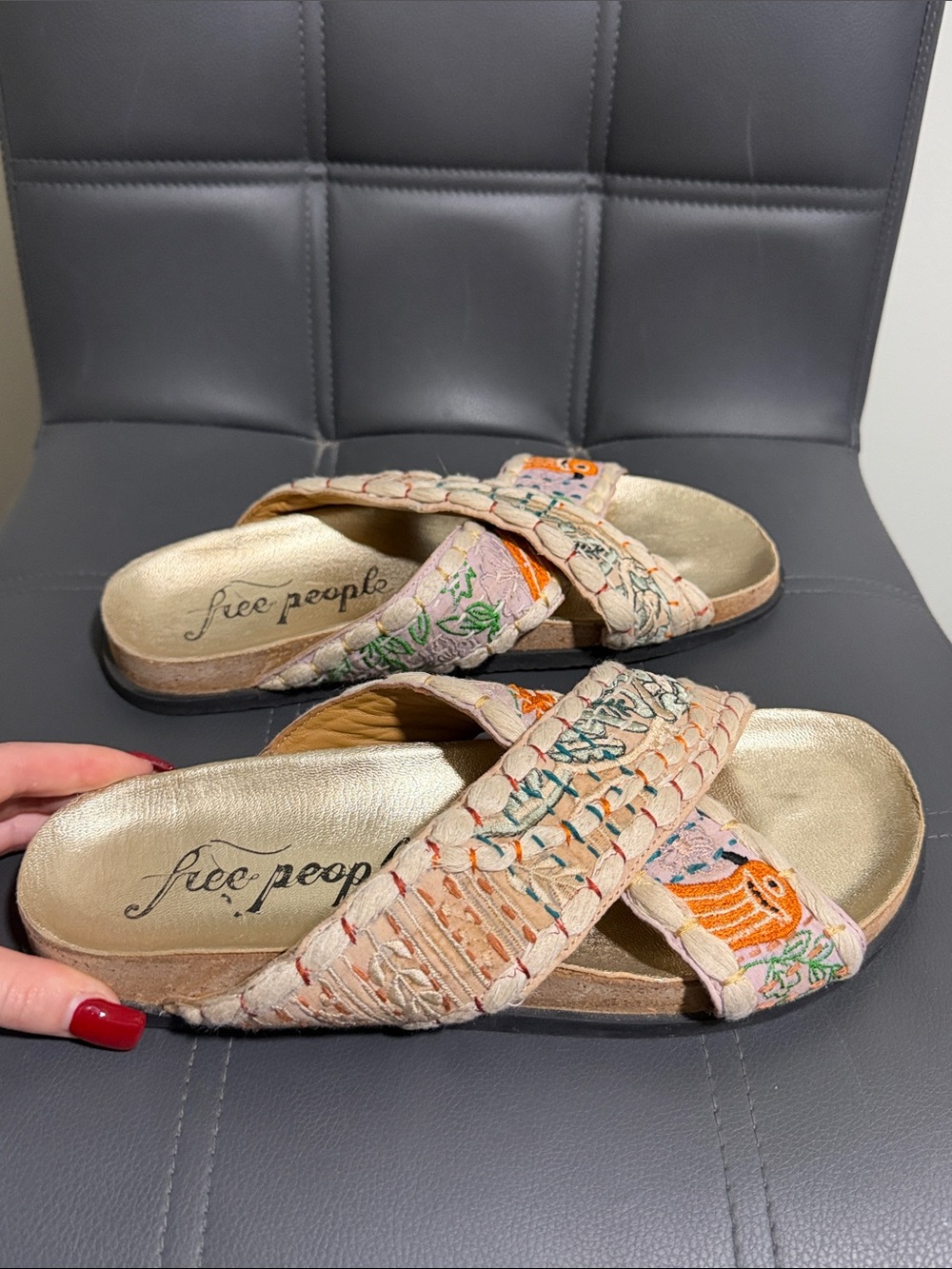 Free People Wildflowers Crossband Sandals Size 7.5/8 - Picture 2 of 7